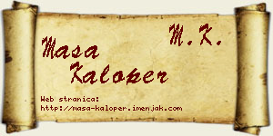 Maša Kaloper vizit kartica